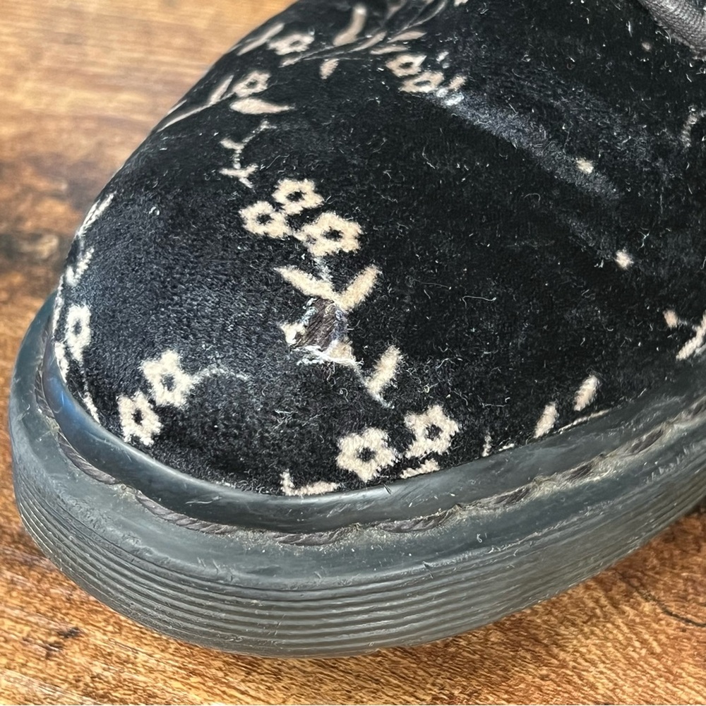 Dr Martens Avery Black Soft Crushed Velvet Floral‎ Vintage Boots women's 6 - Picture 11 of 12
